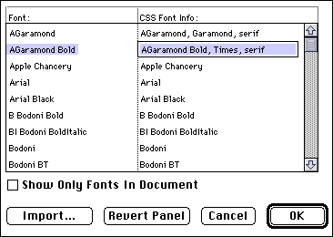 Font Names