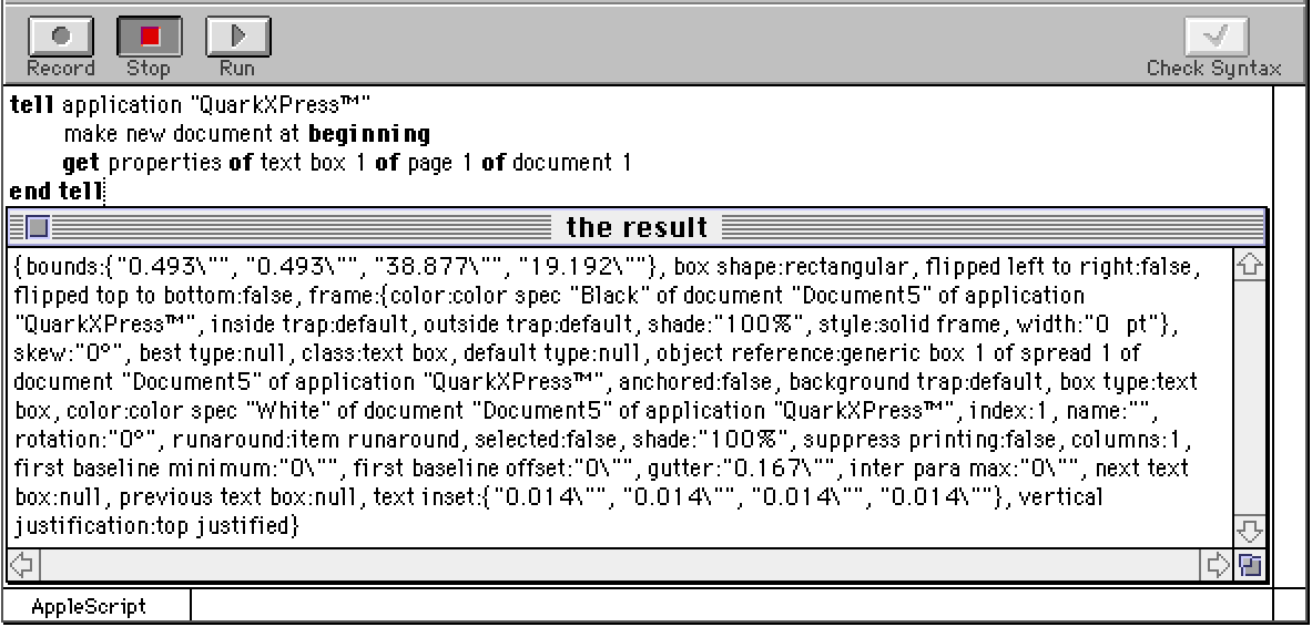 QuarkXPress Scripting System